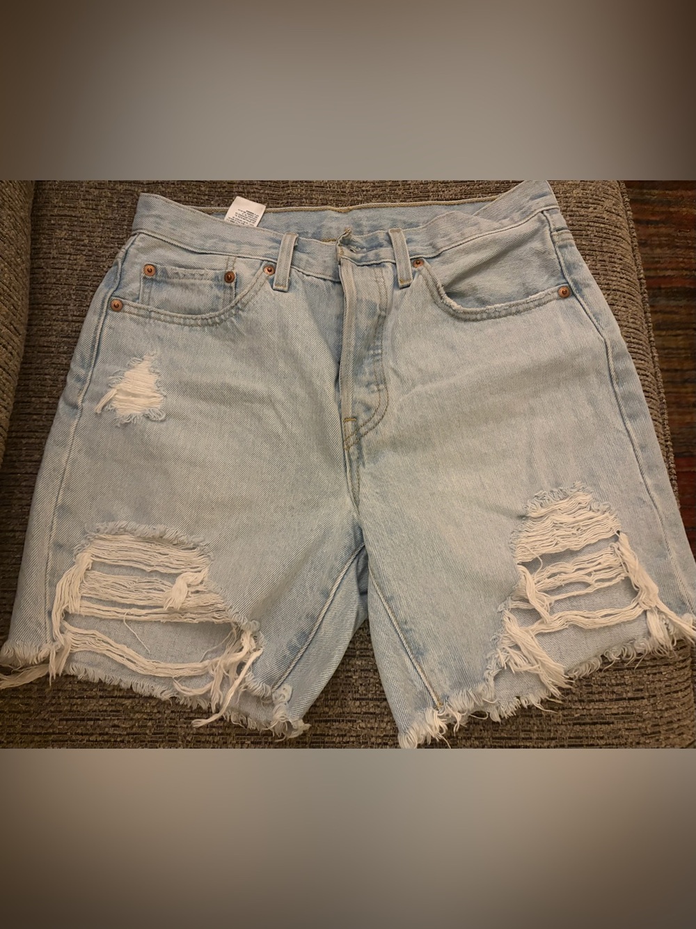 Levi's 501 Distressed Denim Jean Shorts